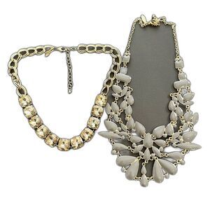 NATASHA - Two beautiful Natasha statement necklaces, enamel and crystal